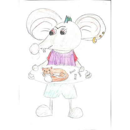 Mokiokotina Maria 29x21cm Orijinal Karikatür BOD02671