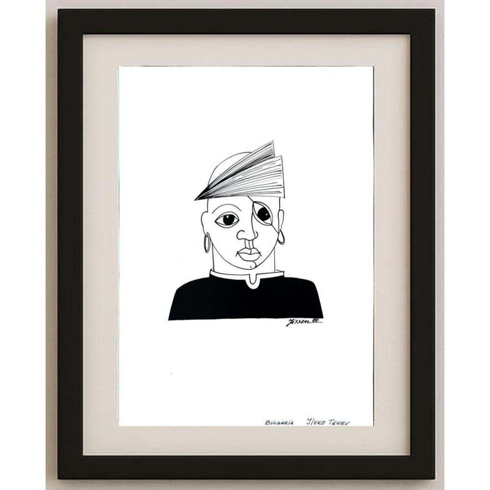Jivko Tenev 29x21cm Orijinal Karikatür BOD02710