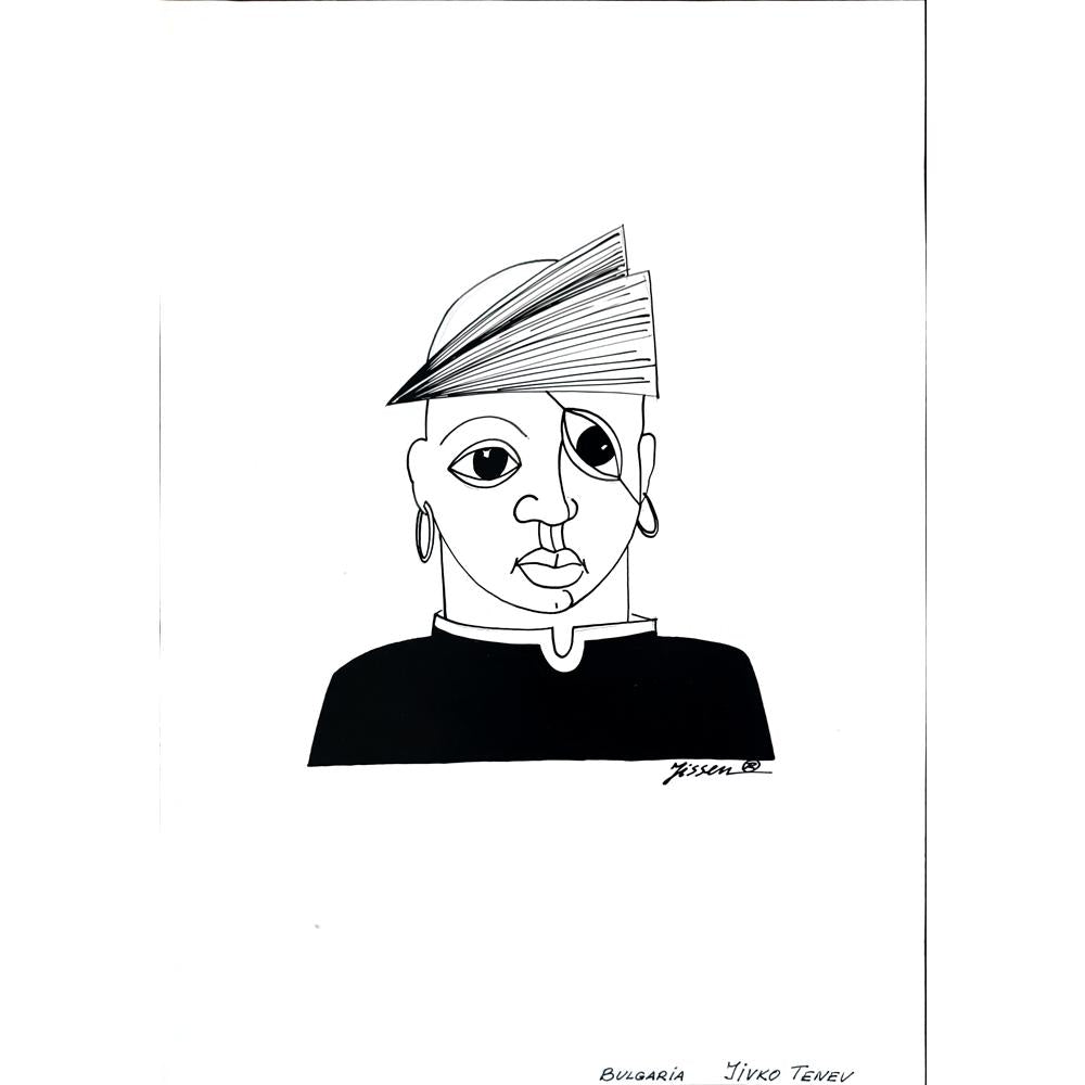 Jivko Tenev 29x21cm Orijinal Karikatür BOD02710