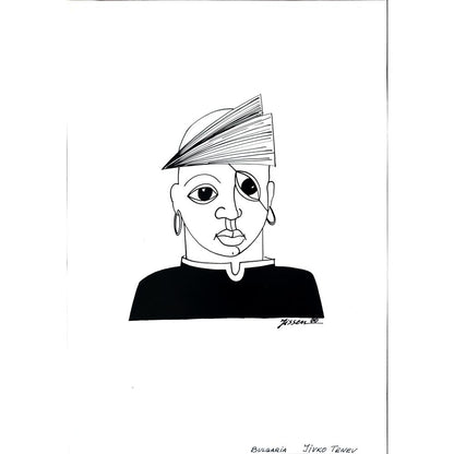 Jivko Tenev 29x21cm Orijinal Karikatür BOD02710