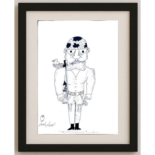 Ali Afshar Ghasemlo 32x22cm Orijinal Karikatür BOD02714