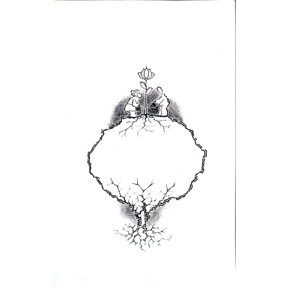 Unknown 32x22cm Orijinal Karikatür BOD02719
