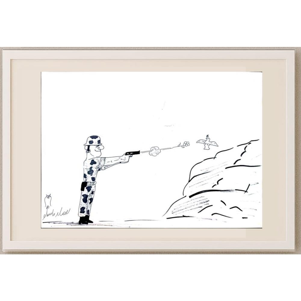 Ali Afshar Ghasemlo 32x21cm Orijinal Karikatür BOD02721