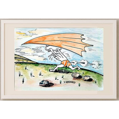 Vladimir Vardidzev 32x25cm Orijinal Karikatür BOD02724