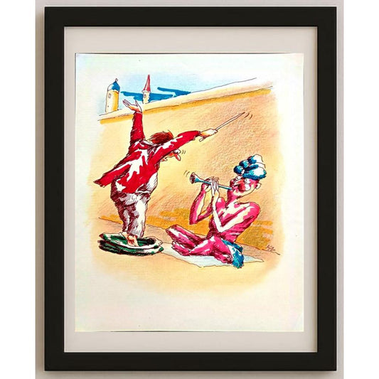 Serik Kulmeshkenov 22x18cm Orijinal Karikatür BOD02729