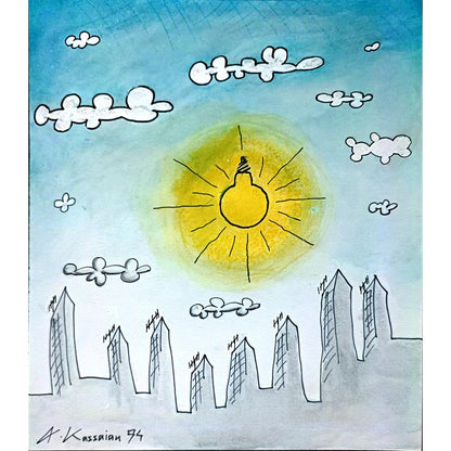 Ali Kassainn 22x18cm Orijinal Karikatür BOD02731