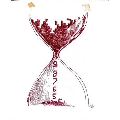 Serik Kulmeshkenov 22x18cm Orijinal Karikatür BOD02732