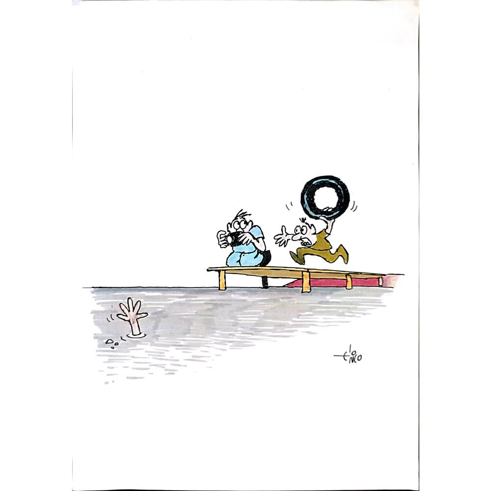 Erico Junqueira 32x21cm Orijinal Karikatür BOD02734