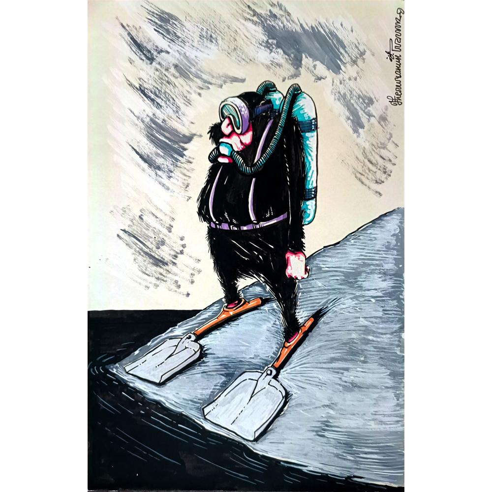 Goran Celicanin 32x21cm Orijinal Karikatür BOD02736