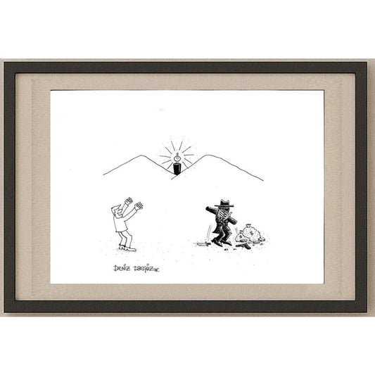 Deniz Dokgöz 29x21cm Orijinal Karikatür BOD02750