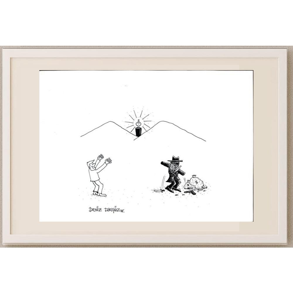 Deniz Dokgöz 29x21cm Orijinal Karikatür BOD02750