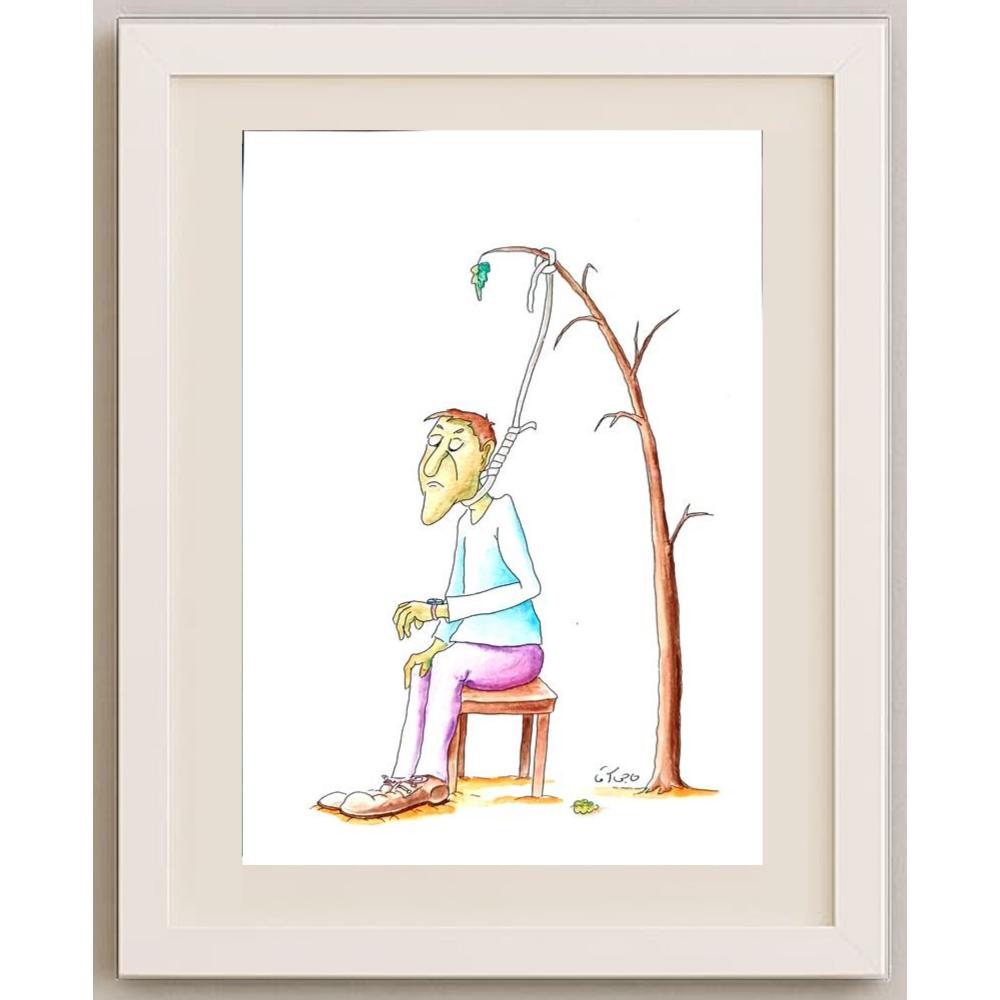 Gholam Hossein Hajiagha 25x18cm Orijinal Karikatür BOD02760