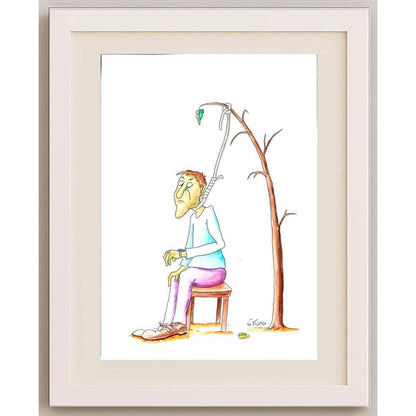 Gholam Hossein Hajiagha 25x18cm Orijinal Karikatür BOD02760