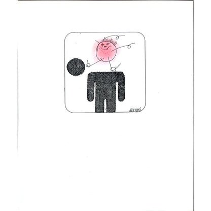 Kolibri Bei Blattman 21x15cm Orijinal Karikatür BOD02762