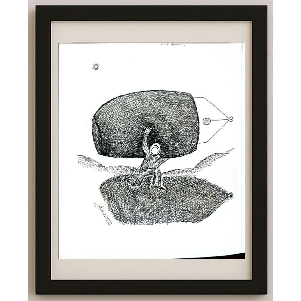 Unknown 25x21cm Orijinal Karikatür BOD02763