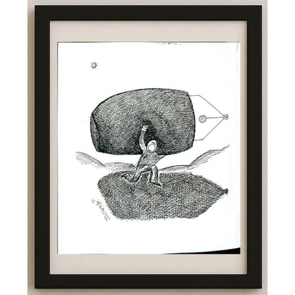 Unknown 25x21cm Orijinal Karikatür BOD02763