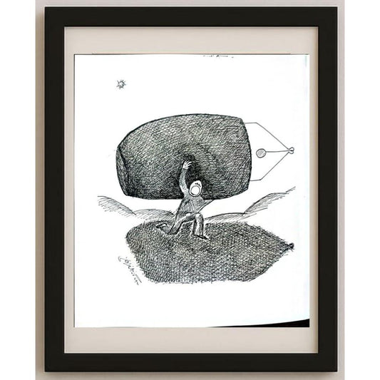 Unknown 25x21cm Orijinal Karikatür BOD02763