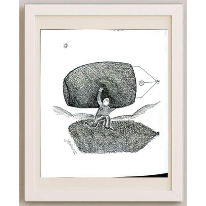 Unknown 25x21cm Orijinal Karikatür BOD02763