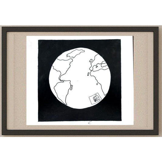 Unknown 25x21cm Orijinal Karikatür BOD02764