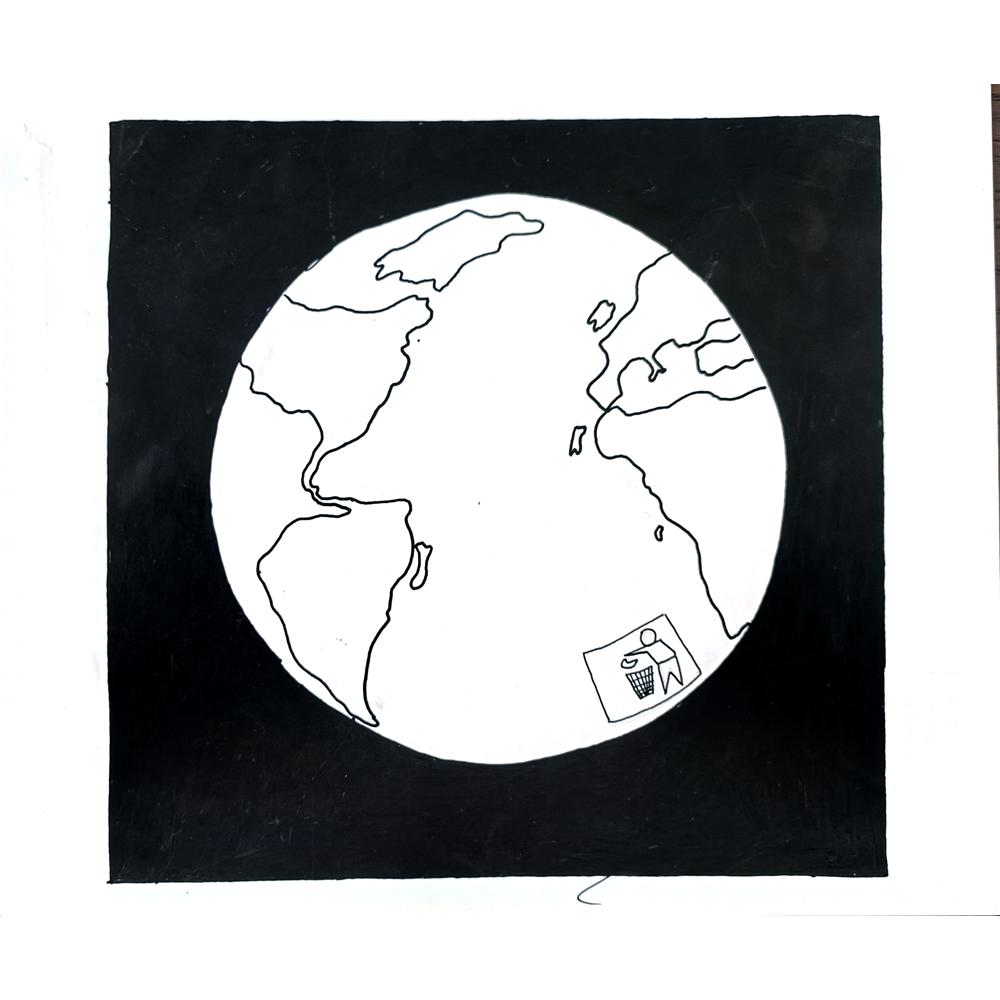 Unknown 25x21cm Orijinal Karikatür BOD02764