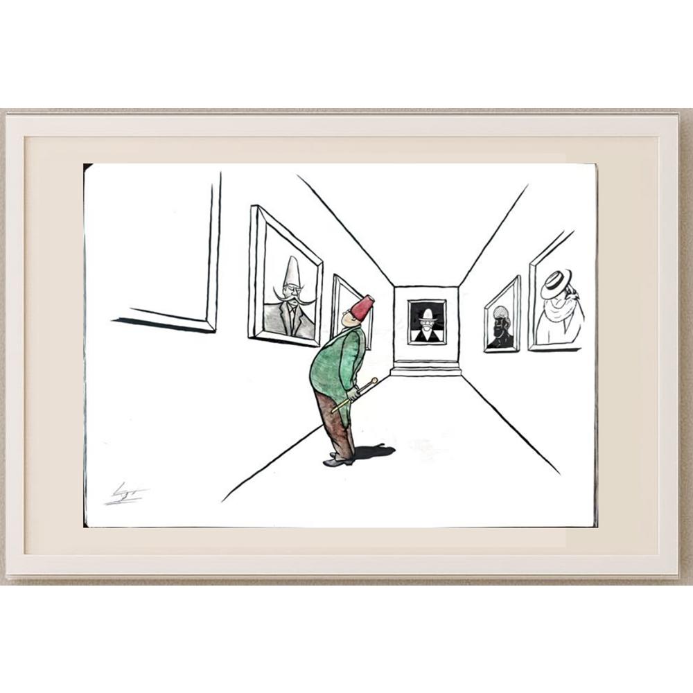 Unknown 25x21cm Orijinal Karikatür BOD02779