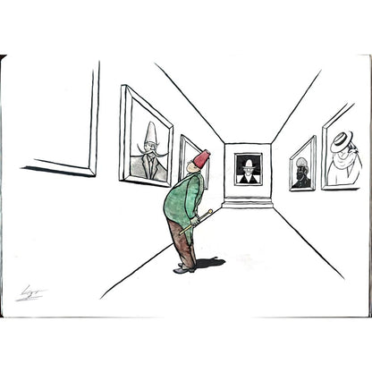 Unknown 25x21cm Orijinal Karikatür BOD02779