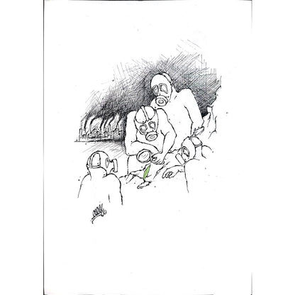Unknown 25x21cm Orijinal Karikatür BOD02782