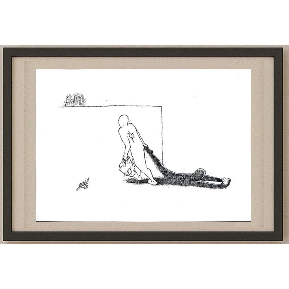 Unknown 25x21cm Orijinal Karikatür BOD02783