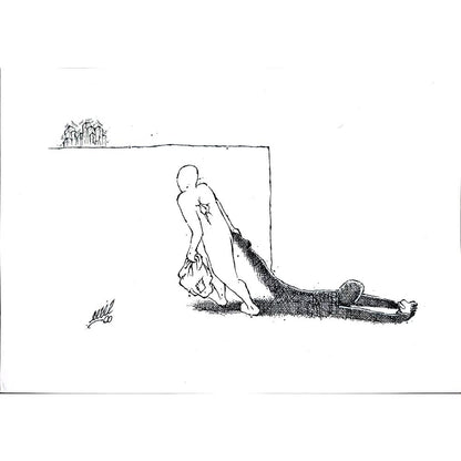 Unknown 25x21cm Orijinal Karikatür BOD02783
