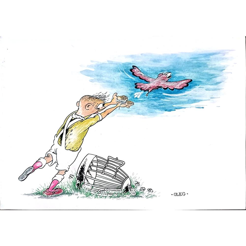 Oleg Goutsol 29x21cm Orijinal Karikatür BOD02791