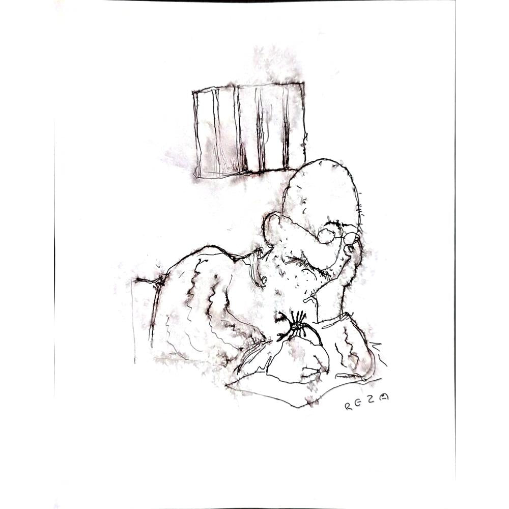 Reza Zaev Heidari 25x21cm Orijinal Karikatür BOD02793