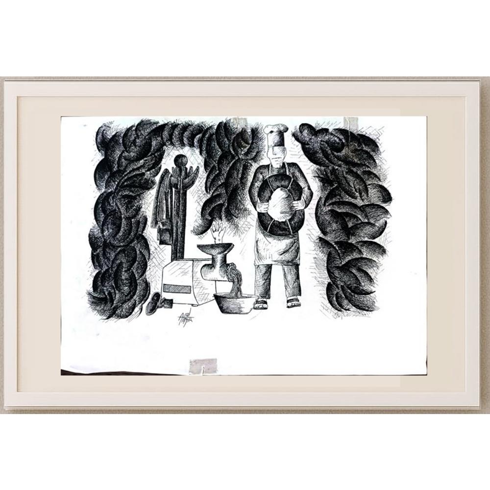 Amir Reza Kherdazed 29x21cm Orijinal Karikatür BOD02797