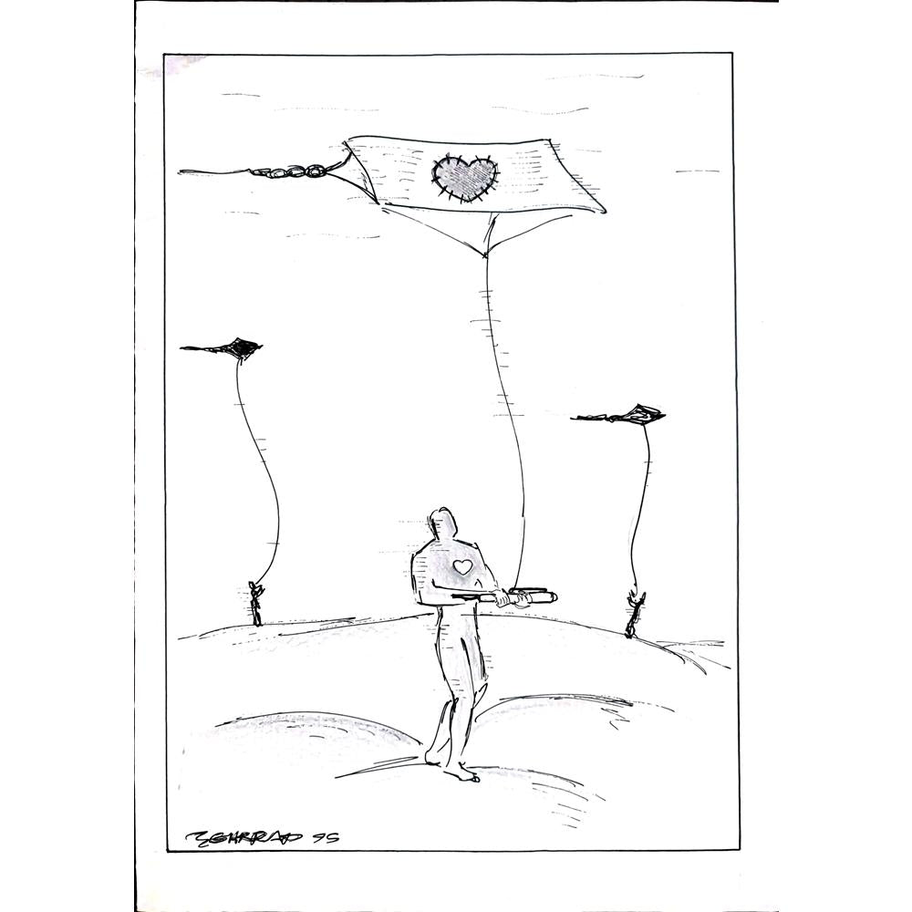 Mehrdad Zonnour 29x21cm Orijinal Karikatür BOD02800