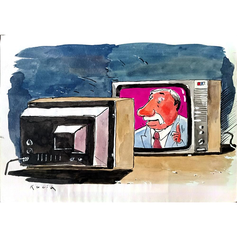 Kucia Zbignievw 29x21cm Orijinal Karikatür BOD02801