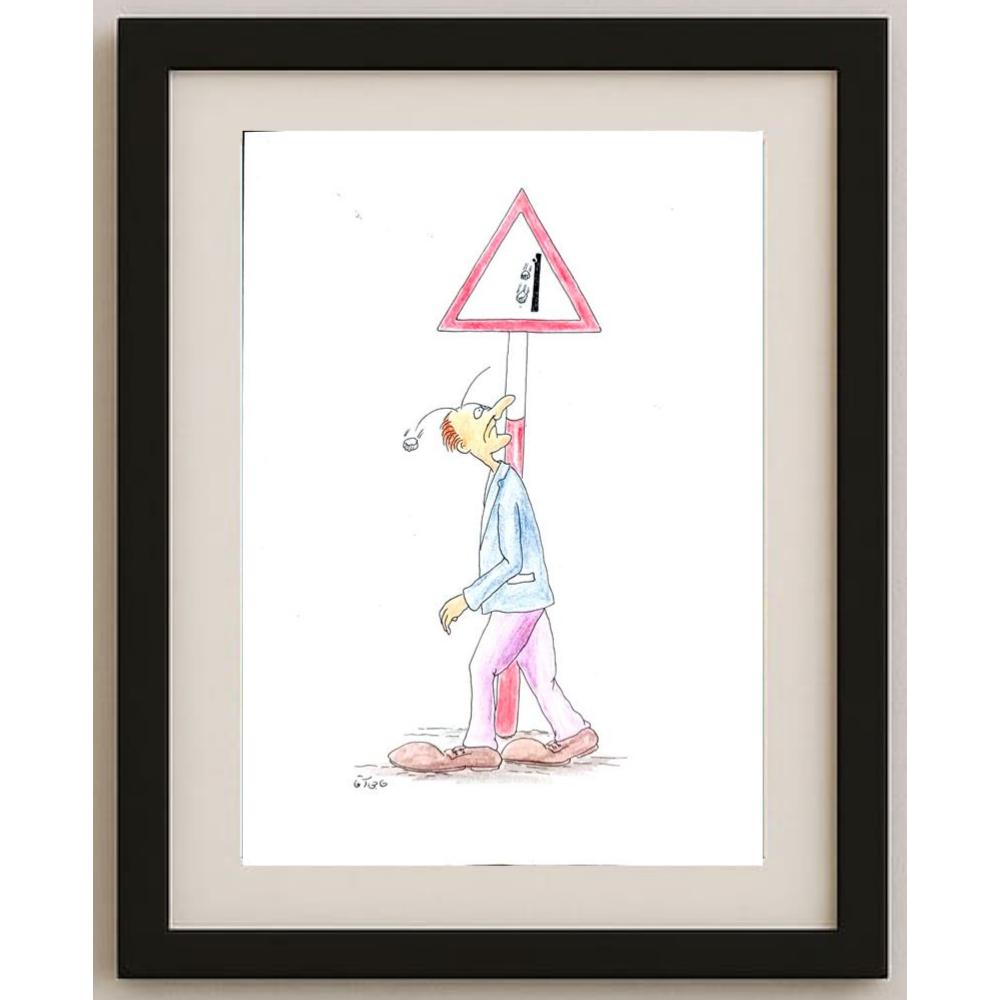 Gholam Hossein Hajiagha 25x18cm Orijinal Karikatür BOD02812