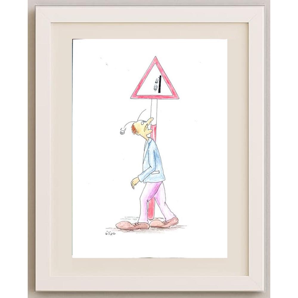 Gholam Hossein Hajiagha 25x18cm Orijinal Karikatür BOD02812