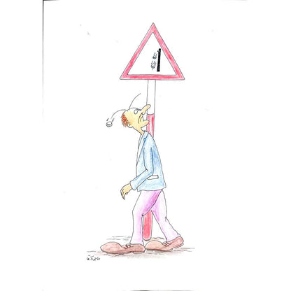Gholam Hossein Hajiagha 25x18cm Orijinal Karikatür BOD02812