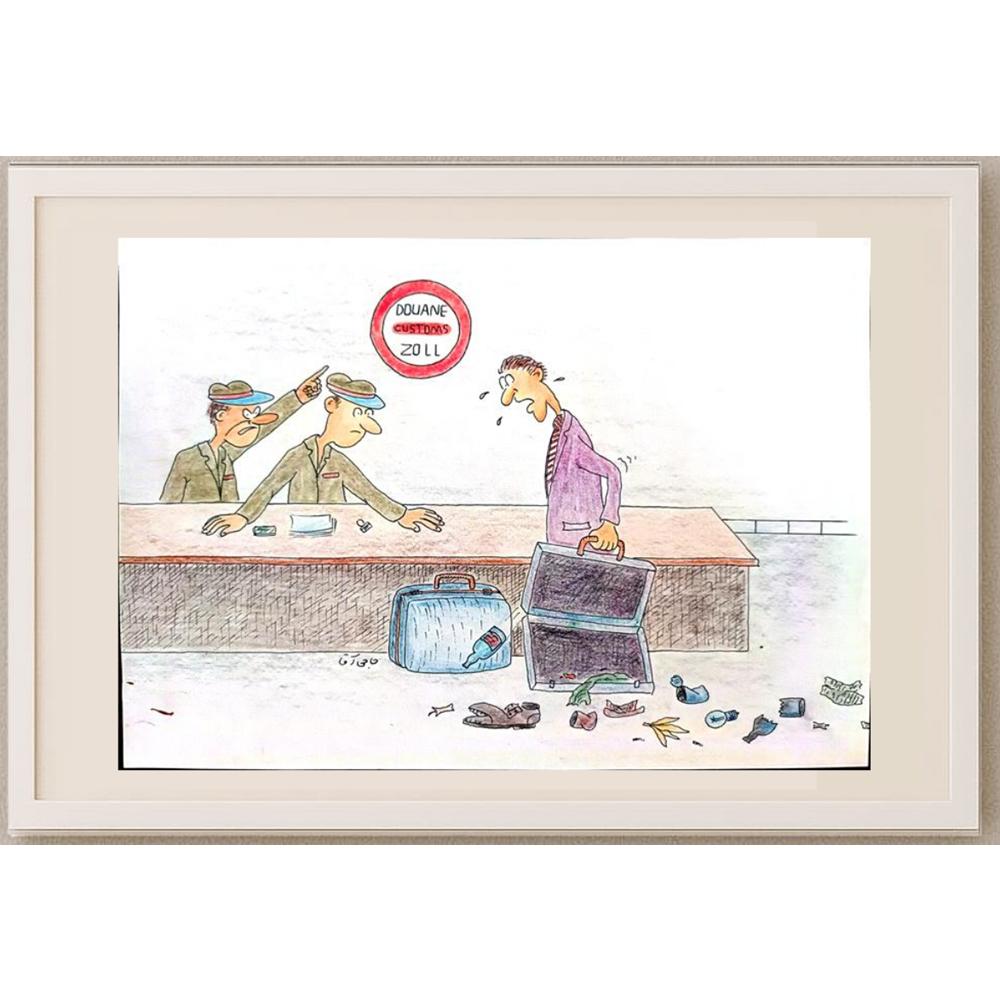 Gholam Hossein Hajiagha 25x18cm Orijinal Karikatür BOD02813