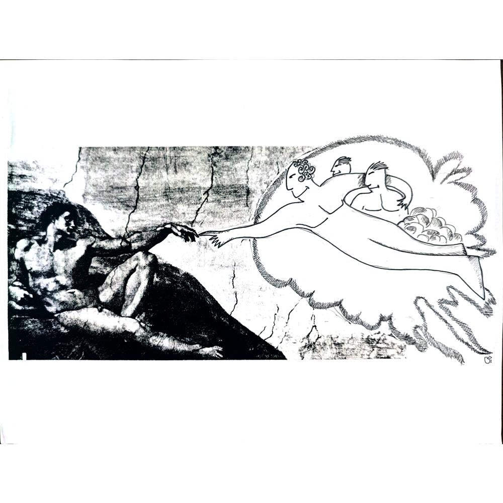 Unknown 29x21cm Orijinal Karikatür BOD02818