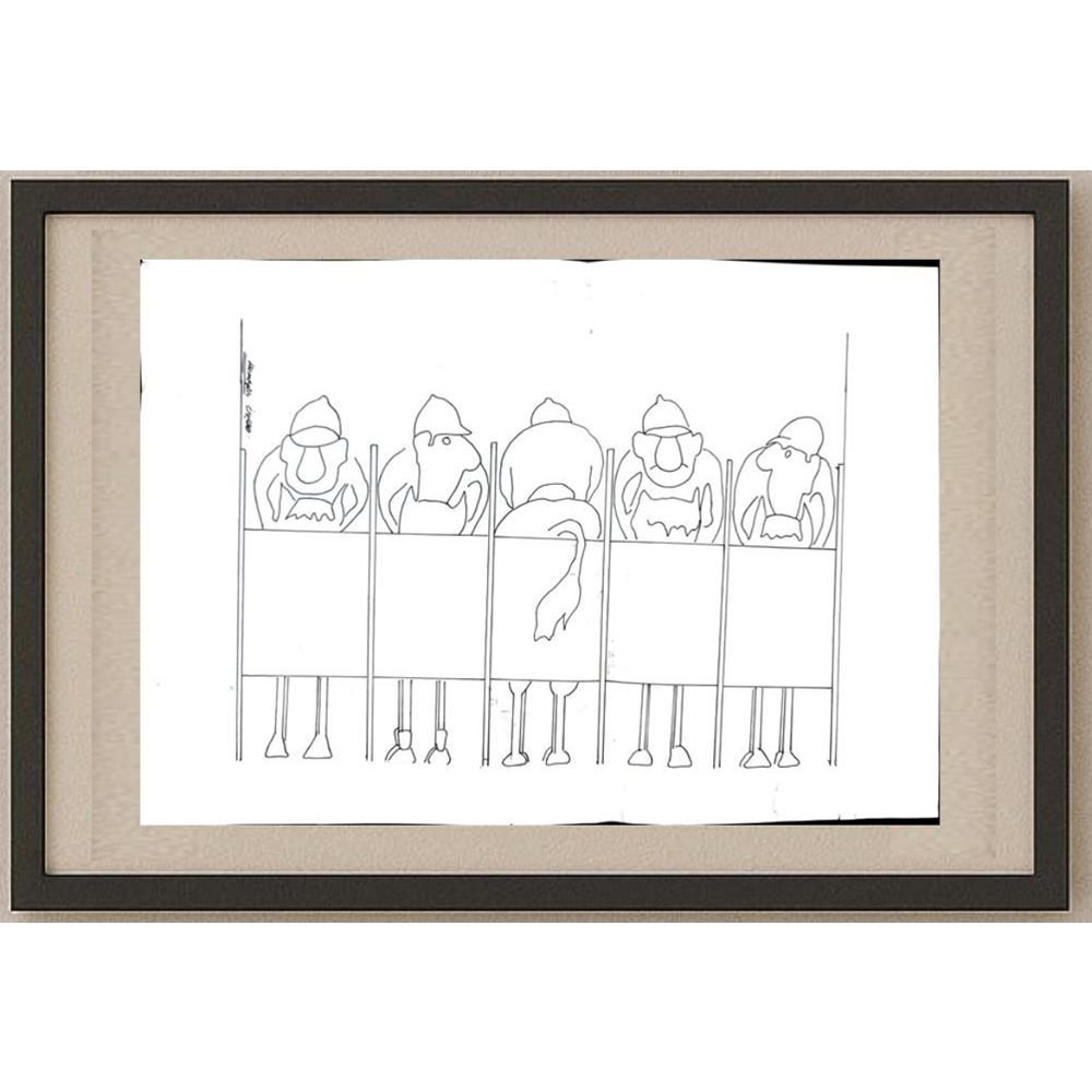 Unknown 29x21cm Orijinal Karikatür BOD02820
