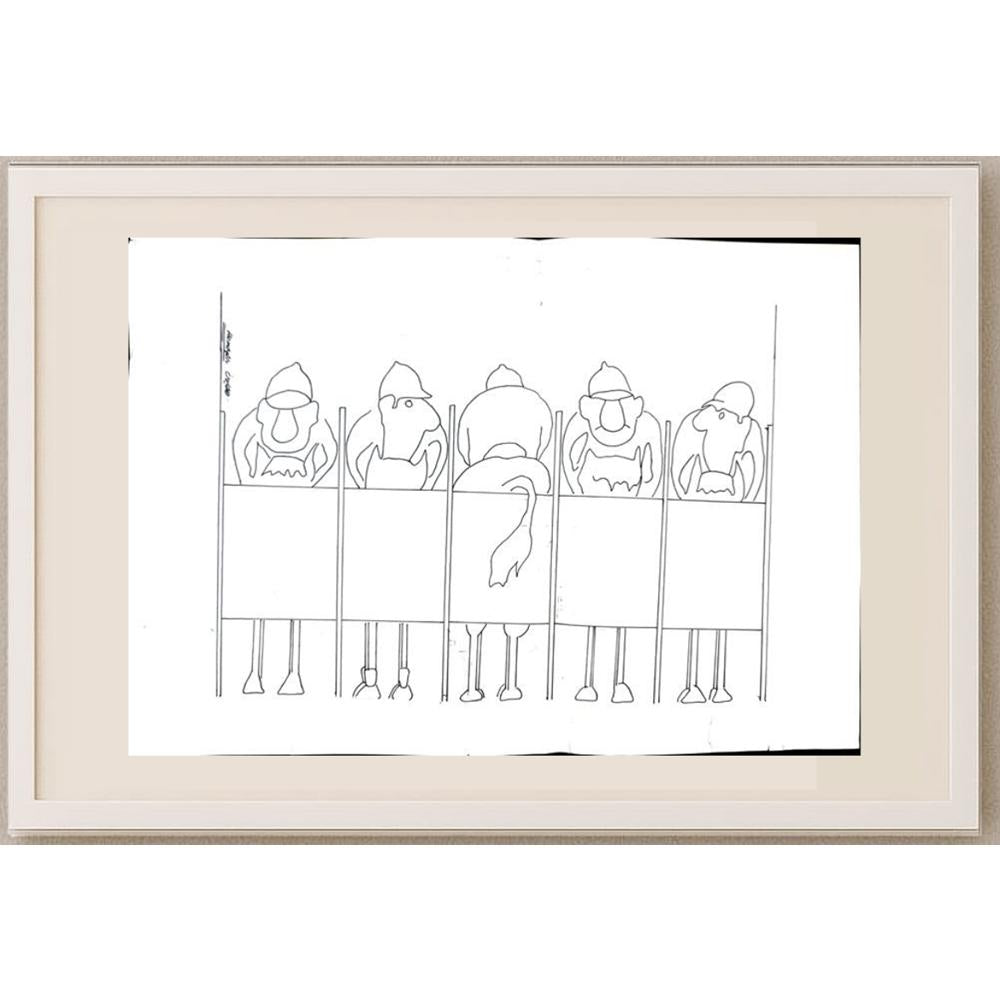 Unknown 29x21cm Orijinal Karikatür BOD02820