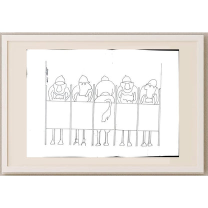 Unknown 29x21cm Orijinal Karikatür BOD02820
