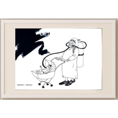 Mohsen Najafi 29x21cm Orijinal Karikatür BOD02822
