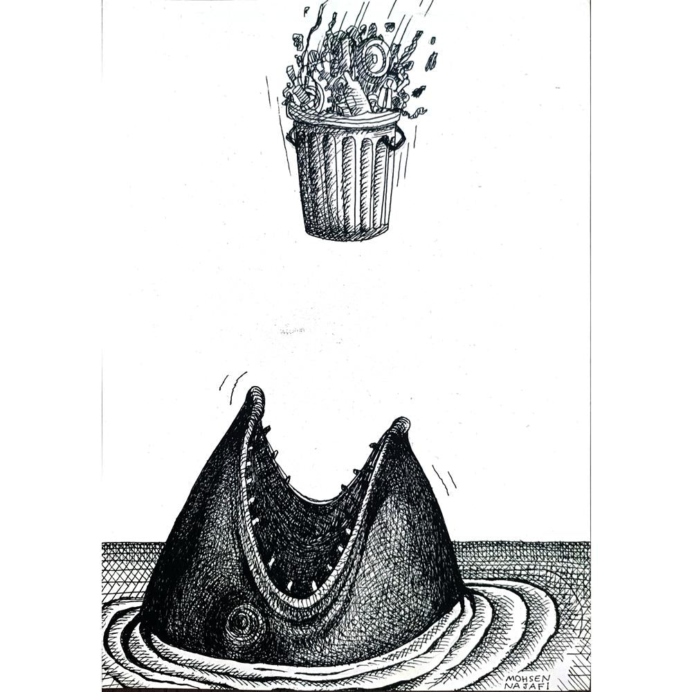 Mohsen Najafi 29x21cm Orijinal Karikatür BOD02823