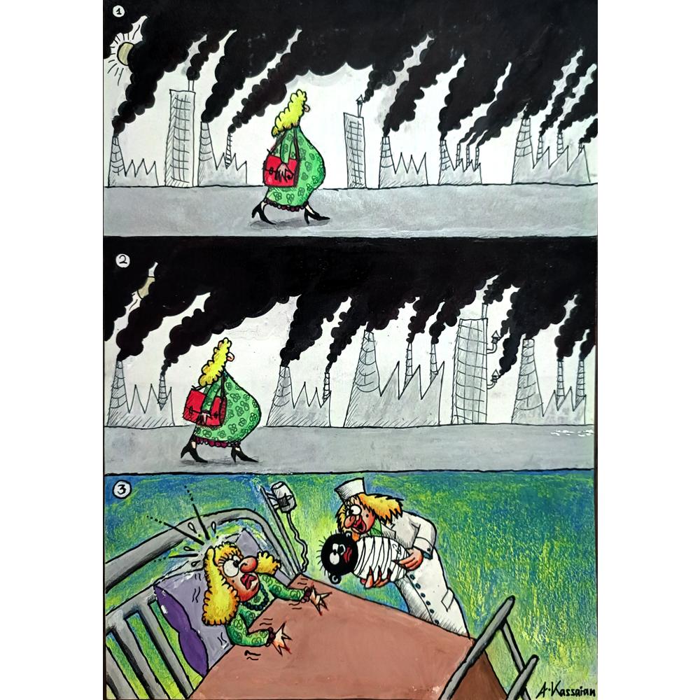 Ali Kassainn 29x21cm Orijinal Karikatür BOD02827