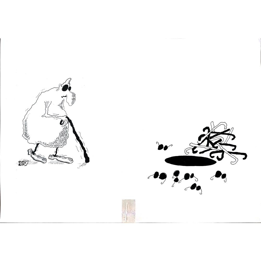 Unknown 29x21cm Orijinal Karikatür BOD02831