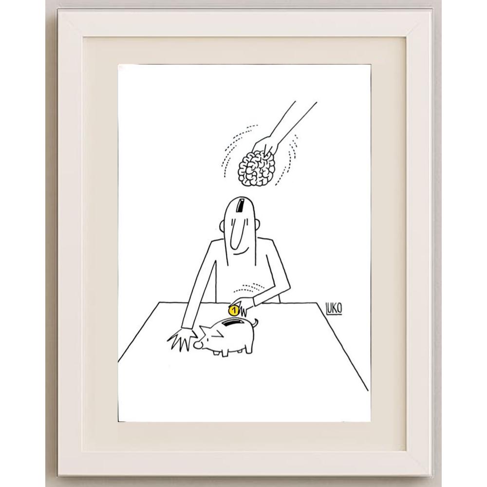 Peter Luko 29x21cm Orijinal Karikatür BOD02843