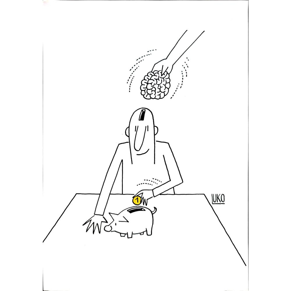 Peter Luko 29x21cm Orijinal Karikatür BOD02843