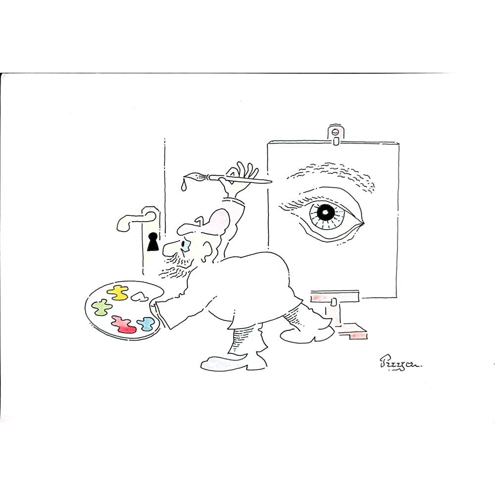 Zdenko Puhin 29x21cm Orijinal Karikatür BOD02851