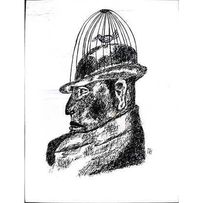 Karim Karımi Zadeh 29x21cm Orijinal Karikatür BOD02855